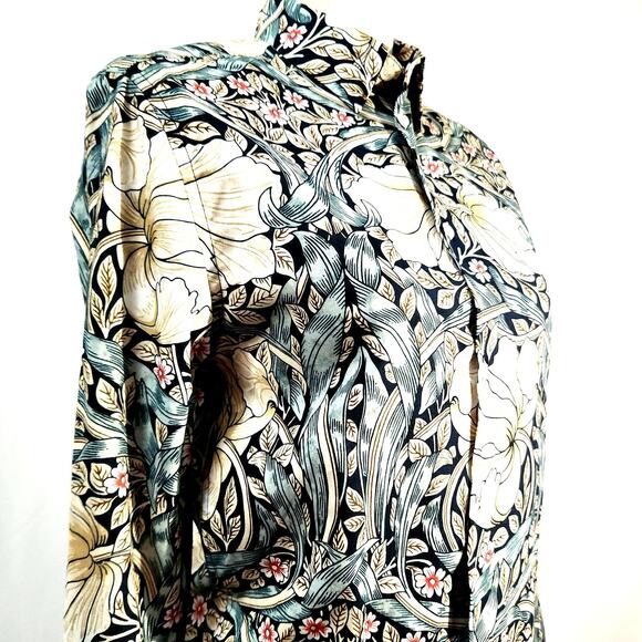 Morris & Co w/ H&M Floral Button Up Top NEW Size XS Cottage Tunic Length Chic - Picture 6 of 13